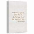 Inspirational Autumn Wall Art - Fall Canvas Art with Emily Brontë Quote