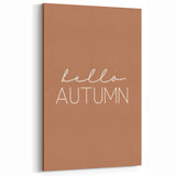 Minimalist Hello Autumn Wall Art - Fall Canvas Art for Cozy Decor