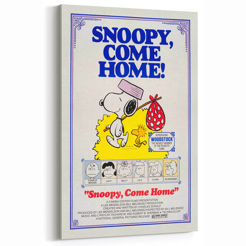 Snoopy, Come Home Vintage Movie Poster – Classic Motivational Art