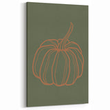 Minimalist Pumpkin Wall Art - Autumn Canvas Art for Seasonal Decor