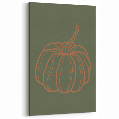 Minimalist Pumpkin Wall Art - Autumn Canvas Art for Seasonal Decor
