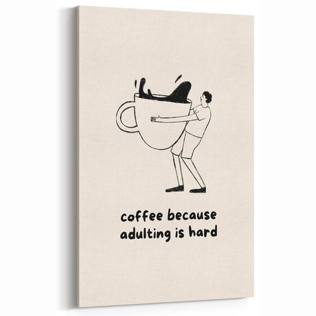 Funny Coffee Art Print - Kitchen & Café Wall Decor