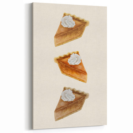 Pumpkin Pie Fall Wall Art – Autumn Canvas Art for Kitchen Decor