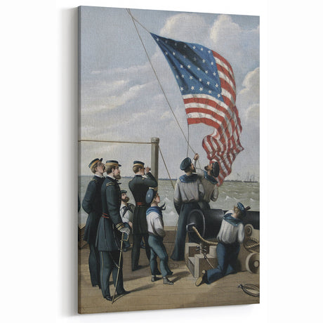 Raising the American Flag - Fourth of July Decorations