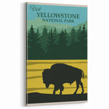 Vintage Yellowstone Bison Poster - Retro National Park Art