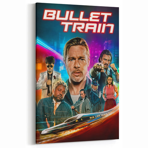 2020s Vintage Movie Poster - Bullet Train Retro Film Art