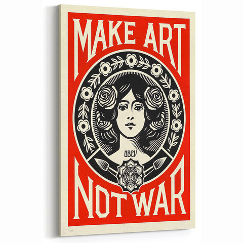 Vintage Motivational Poster - Make Art Not War Retro Art