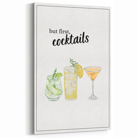 But First, Cocktails Print - Drinks Wall Art for Kitchen & Bar