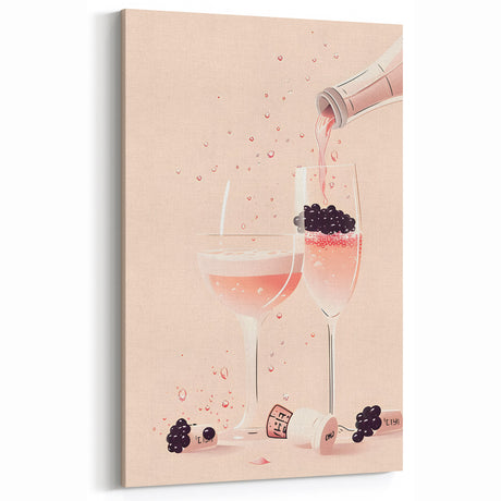 Sparkling Wine Pour Print - Wine Wall Art for Elegant Home Decor