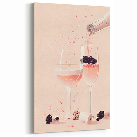 Sparkling Wine Pour Print - Wine Wall Art for Elegant Home Decor