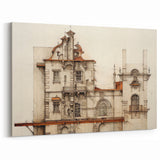 "Vintage Architectural Art - Classic Building Illustration Print"