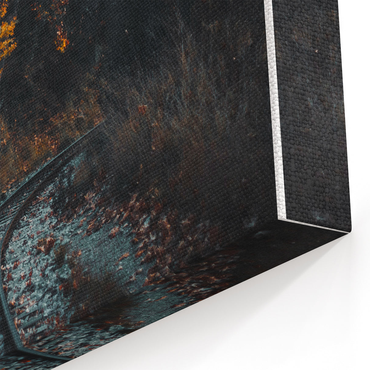 Golden Tree & Railway Fall Wall Art – Autumn Canvas Print