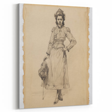 Antique Portrait Prints – Vintage Victorian Lady Sketch Artwork