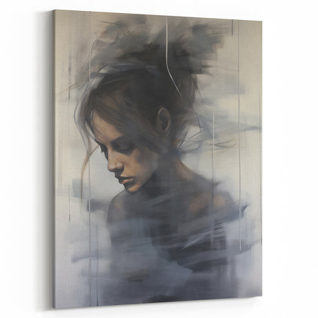 Timeless Portrait Print – Abstract Vintage Woman in Deep Reflection