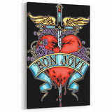 Bon Jovi Tattoo Heart Poster - Retro Music Wall Art