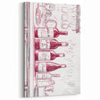 Wine Bottles Sketch - Elegant Wine Wall Art for Bar Decor