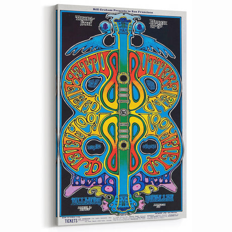 Retro Butterfly Poster Art - Vintage Music Wall Decor, 70s Retro Art