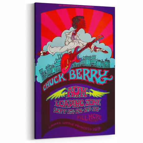 Chuck Berry Fillmore West Poster | Vintage Retro Music Art