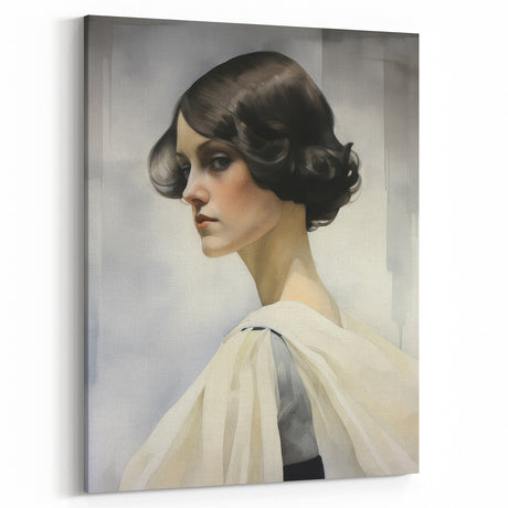 Vintage Portrait Art - Elegant Antique Female Retro Canvas Decor