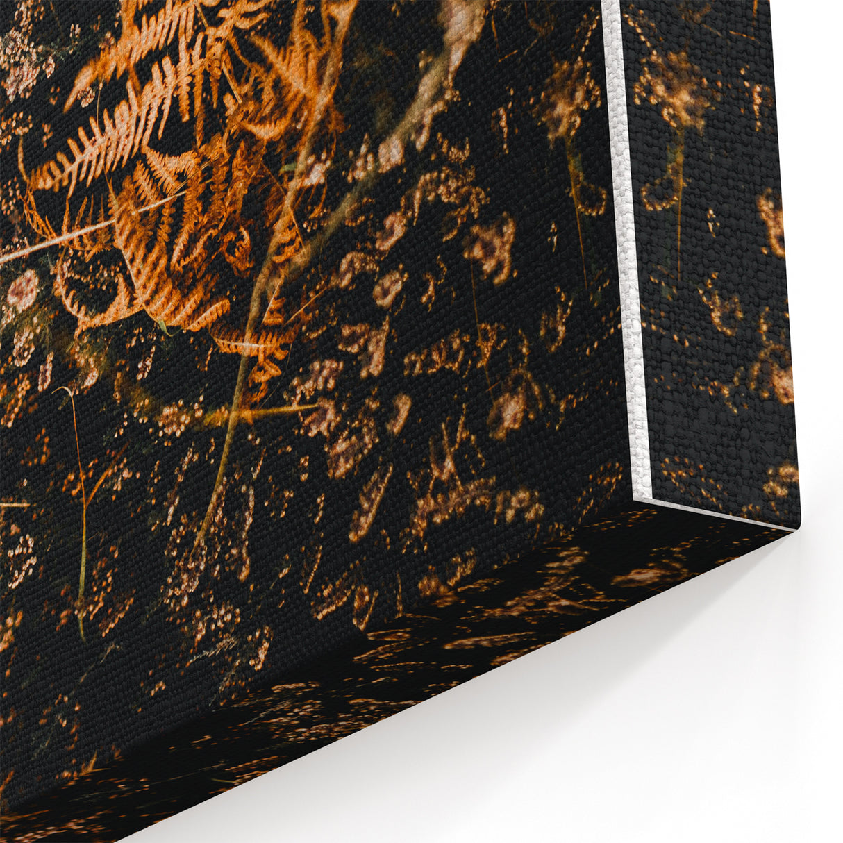 Golden Fern Fall Wall Art – Autumn Nature Canvas Print