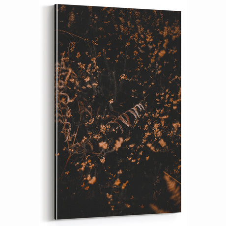 Moody Fall Wall Art – Golden Wildflowers & Ferns Canvas Print
