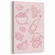 Minimalist Food & Wine Art - Kitchen Wall Art for Home & Cafe
