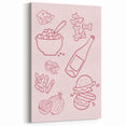 Minimalist Food & Wine Art - Kitchen Wall Art for Home & Cafe