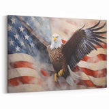 Soaring Eagle & USA Flag - American Flag Wall Art