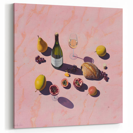 Elegant Wine & Fruit Still Life - Wine Wall Art for Kitchens & Bars