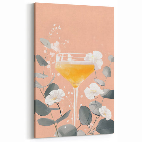 Floral Cocktail Elegance - Cocktail Wall Art for Bars & Kitchens