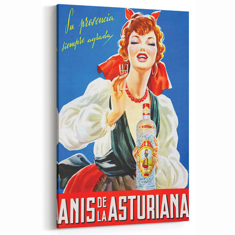 Anís de la Asturiana Poster: Retro Spanish Liquor Advertisement