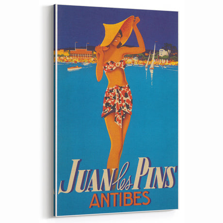Juan les Pins Antibes Vintage Poster: Retro Beach Vacation Print