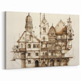 Architectural Wall Art - Vintage Building Illustration