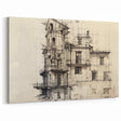Architectural Wall Art - Vintage Building Design Illustration