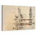Architectural Wall Art - Clock Tower Illustration