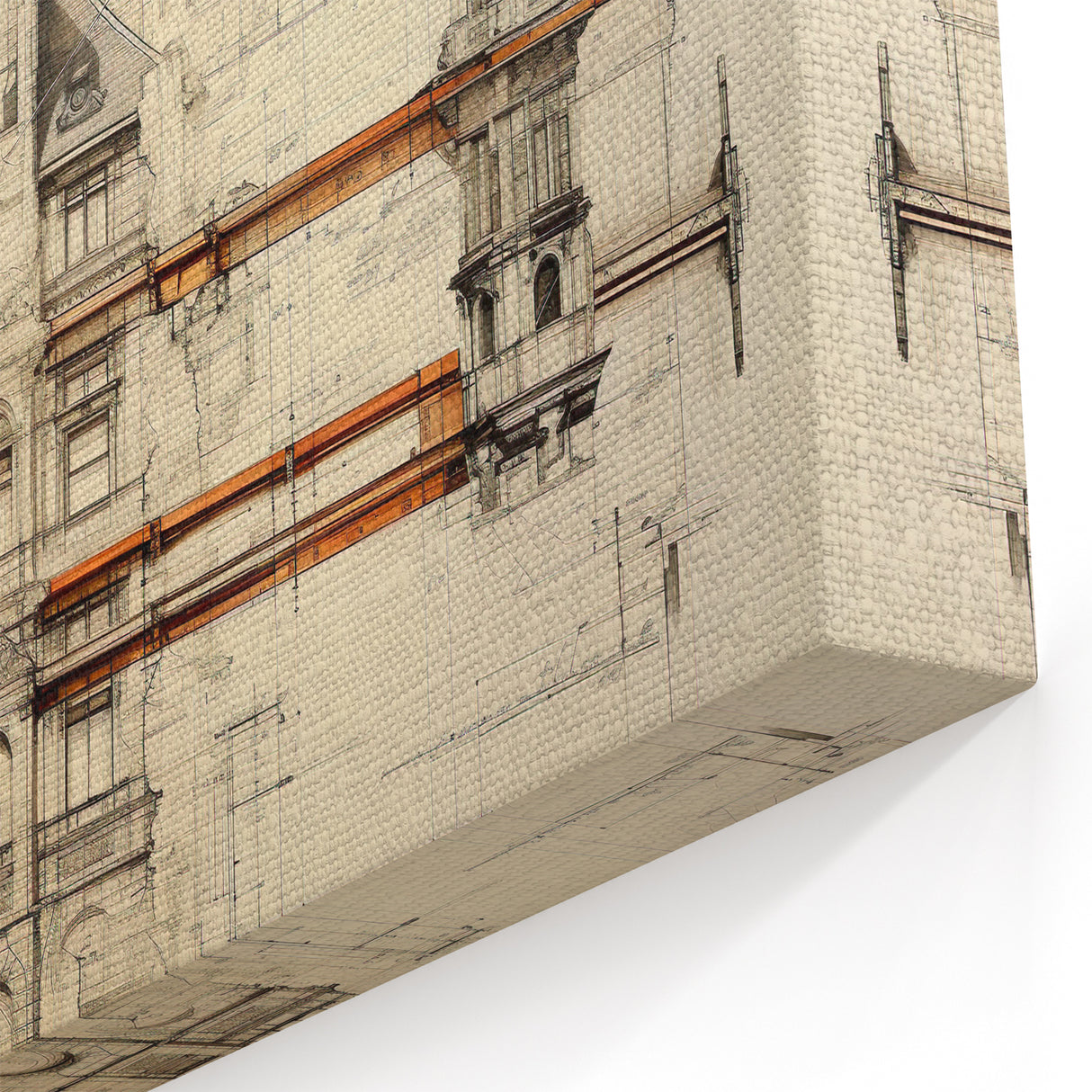 Architectural Wall Art - Clock Tower Illustration
