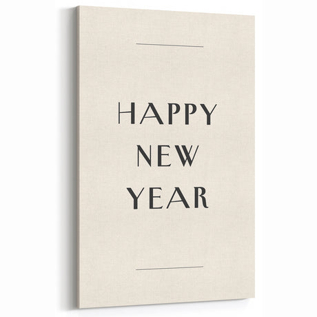 Minimalist Happy New Year - New Year's Eve Wall Art Print