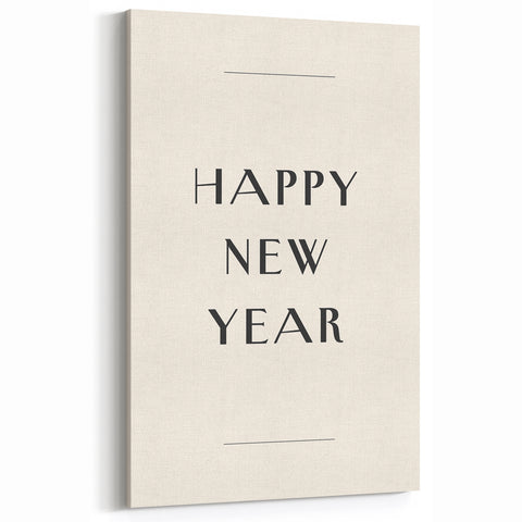 Minimalist Happy New Year - New Year's Eve Wall Art Print