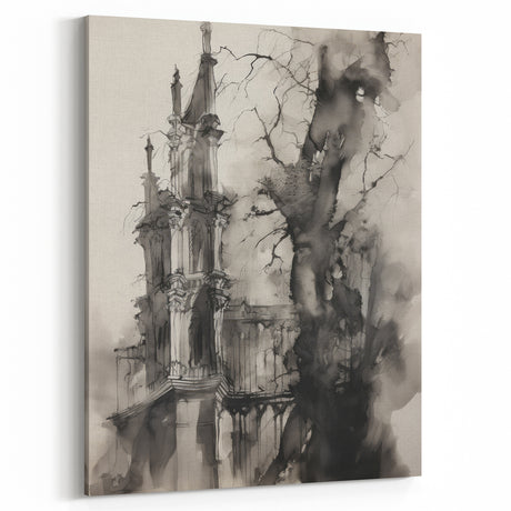 Architectural Wall Art - Gothic Tower Illustration