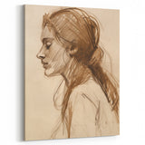 Antique Sketch Portrait Art – Retro Charcoal Canvas & Prints