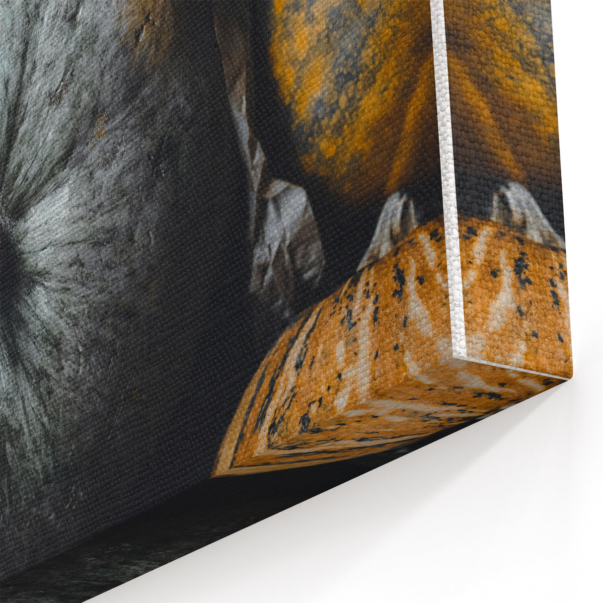 Rustic Gray & Orange Pumpkins – Fall Wall Art Print