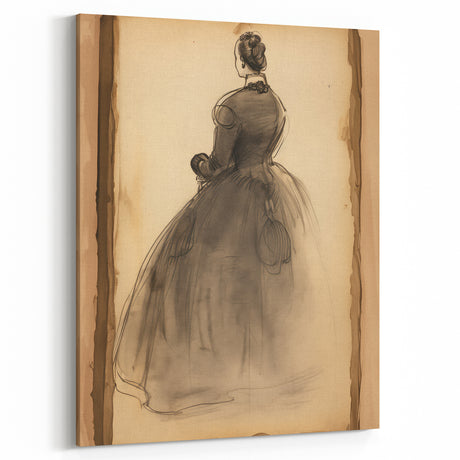 Victorian Sketch Portrait Art – Antique Charcoal Canvas & Prints