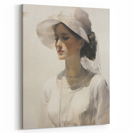 Graceful Vintage Woman Portrait – Antique Canvas & Prints