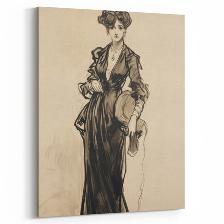 Elegant Vintage Portrait Art - Antique Retro-Inspired Wall Decor