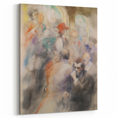 Classic Vintage Portrait Art - Antique Social Gathering Print