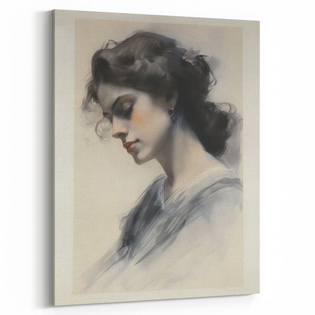 Classic Portrait Artwork – Vintage Elegant Woman Wall Art