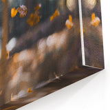 Falling Autumn Leaves in Forest – Fall Wall Art for Cozy Decor