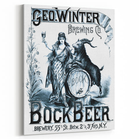Vintage Advertising Poster: Geo. Winter Bock Beer Retro Wall Art