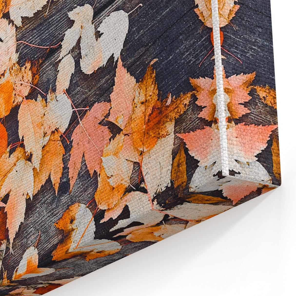 Fall Wall Decor - Rustic Autumn Leaves on Wooden Background