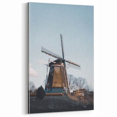 Fall Canvas Art - Rustic Windmill Autumn Landscape Wall Decor